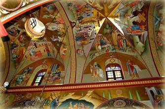 Роспись внутри православного храма на горе Фавор